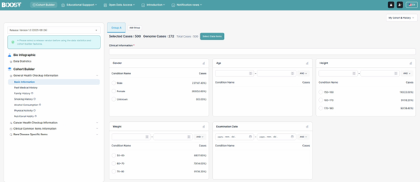 Cohort builder